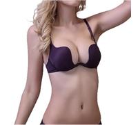 HLYLDL Reggiseno da Donna Profondo con Ferretto Multiuso Push Up Convertibile a Taglio Basso Tutti i Giorni Senza Cuciture