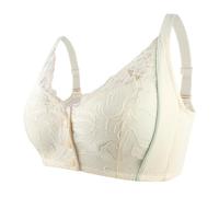 HLYLDL Reggiseno in Pizzo Taglie Forti con Apertura Frontale da Donna, Reggiseno Arricciato, Reggiseno Senza Fili a Coppa Sottile, Reggiseni per Dormire Tutti i Giorni