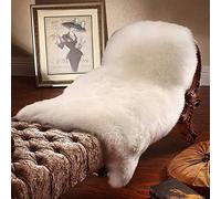 HLZDH Tappeto in finta pelliccia di agnello decorativo in finta pelliccia di pecora, super morbido, effetto pelliccia di pecora, effetto pelliccia di pecora, per divano (bianco, 80 X 50 CM)