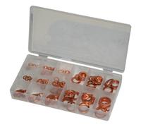 HM Assortimento di anelli di tenuta in rame 150 pezzi