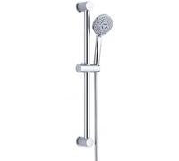 Asta Doccia Saliscendi 70 cm con Doccetta 3 Funzioni e Tubo Flessibile Anticalcare, Alta Pressione, Getto Potente, Struttura Rinforzata Stabile, Installazione Facile, Cromato