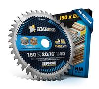 HM Lama per sega circolare 150 x 20 16 Z40 dentata piatta trapezoidale per alluminio. AMBOSS WERKZEUGE® lama 150 mm + anello di riduzione 16 20 mm. 150 x 20 150 x 16 compatibile a BOSCH GB 1923. GKS