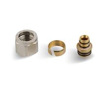 HM Raccordo Universale Adattatore 1/2" per Tubi Multistrato e Rame, Finitura Nichelato/Cromato, ottone CW617N (NICHELATO, Multistrato 1/2"xØ16 10 PZ)