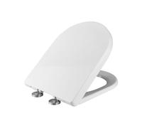 HM | Sedile WC Universale Forma D, 44.5x36CM, Bianco Latte, Polipropilene | Soft Close, Sgancio Rapido, Facile Installazione | Copriwater Bagno