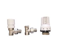 HM | Valvola Termostatica e detentore per Termosifoni/radiatore attacco ferro 3/