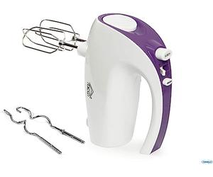 HM817 - Mixer with whips; elegant and ergonomic design; 5 speeds for mixing, blending, whisking and whipping. Whips and hooks, ABS body, low noise. Dimensioni: 19 x 8,6 x 14 cm