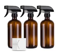 hmaimas Set di 3 flaconi spray vuoti in vetro ambrato da 500 ml, per la pulizia, nebulizzatore per capelli, giardinaggio e oli essenziali, spruzzatore regolabile con impostazioni di flusso