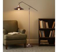 HMAKGG Lampada da Terra Orientabile Vintage, Lampada da Pavimento Ferro Battuto E27 Piantana da Lettura,Rame Antico - Industrial, per Camera da Letto Soggiorno Sala da Pranzo