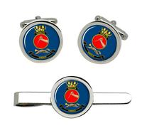 Hmas Vendetta Rosso Reale Australiano Blu Scuro Gemelli E Fermacravatta Set