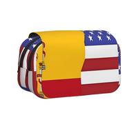 HMBGFW American Spain Flag Cute Big Capacity Pencil Pen Case Office Large Storage High Capacity Bag Box Organizer