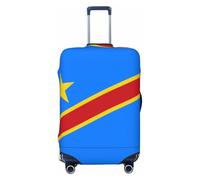 Hmbgfw Bandiera del Congo - Copertura per valigie da viaggio, adatta per valigie da 45-81 cm, accessori da viaggio, nero, Medium