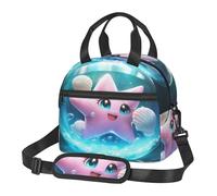 HMBGFW Borsa termica per il pranzo con stella marina in un palloncino d'acqua per donne, durevole, impermeabile e portatile, piccola scatola per il pranzo, indossare cinghie a tracolla