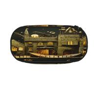 HMBGFW Dream Castle - Astuccio per matite con stampa completa, in tessuto Oxford 300D, colore: rosa e nero