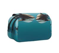 HMBGFW Due squali in fondo al mare Carino Grande Capacità Matita Penna Caso Ufficio Grande Stoccaggio Ad Alta Capacità Bag Box Organizer