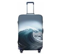 Hmbgfw Giant Waves In The Ocean - Copertura protettiva per valigie da viaggio, adatta per valigie da 45-81 cm, accessori da viaggio, nero, Large