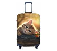 Hmbgfw The Thinking Cat - Copertura protettiva per valigie da viaggio, adatta per valigie da 45,7-81,7 cm, accessori da viaggio, nero, Medium
