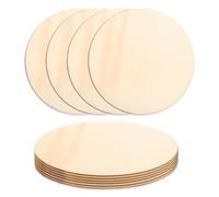 HMCEY 10 Pezzi Dischi Legno Rotondo 15 CM,Dischetti Legno Fai Da Te,Sottobicchieri Legni per Pirografia,Disco di Legni per Decorazioni Naturale,Tronchi Legna Decorativi,Legnetti per Lavoretti Tondi