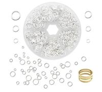 HMCEY 1010 Pezzi Anelli Aperti di Salto,Anellini per Bigiotteria Piccoli,Anello per Ciondoli Fai da Te,Mini Anellini per Portachiavi,Anelli di Piegatura,Jump Rings,Anelli Di Giunzione per Ciondoli