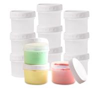 HMCEY 12 PCS Contenitori per Alimenti Plastica Piccoli 160 ML,Contenitori Freezer con Coperchio,Contenitore Ermetico Congelatore Impilabili,Barattoli Salsa Per Congelare,Vasetti Yogurt Riutilizzabili