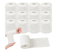 HMCEY 12 Pezzi Bende Gessate 5 X 270 CM,Bende di Gesso per Arte,Garze Gessate per Calchi,Garze di Gesso per Calco Pancione,Garza di Gessi Asciugatura Rapida per Lavori di Artigianato e Modellazione