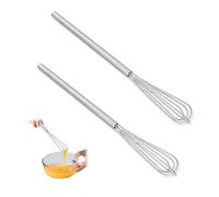 HMCEY 2 Pezzi Mini Frusta da Cucina,Frusta a Mano Acciaio Inox,Frustino per Mescolare,Sbattitore Manuale,Mini Whisk,Utensili da Cucina per Mescolare la Pastella, le Uova, la Schiuma - Argento
