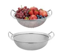 HMCEY 2 Pezzi Scolapasta in Acciaio Inox,Setaccio da Cucina con Doppio Manico,Fine Mesh Strainer,Colino Maglia Fine per Setacciare Farina,Spargi Zucchero a Velo per Pasta, Frutta, Verdura - 2 Misure