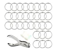 HMCEY 30 Pezzi Anelli Rilegatura 25 MM,Anelli per Fogli con Pinza,Anellis per Libri Fai da Te,Anellis per Raccoglitori Metallici,Anello Portachiavi per Documenti,Album, Quaderno, Loose Leaf, Carte