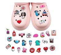 HMCEY 30 Pezzi Ciondoli per Crocs Donna,Spille per Scarpe da Infermiera,Decorazione Scarpe,Shoe Charms,Ornamenti per Scarpes,Charm Decorativi per Scarpes,Spilla Medica Fai-Da-Te per Ragazze,Ragazzi