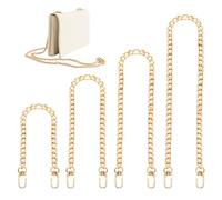 HMCEY 4 Pezzi Tracolla Catena per Borsa 40/60/100/120 CM,Catena Borsa Uncinetto Oro,Bag Chain Strap,Catenella Ricambio per Borse A Spalla,Catenella Dorata per Borsetta,Manici per Borse Metallo