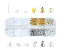 HMCEY 600 Pezzi Chiusura Orecchini 12 Stili,Farfalline per Orecchini Ferma,Earring Backs,Chiusure di Sicurezza per Orecchino,Gommini per Orecchino Anallergica per Ricambi, Riparazione Gioielli
