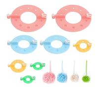 HMCEY 8 PCS Kit per Fare Pom Pom Maker 4 Dimensioni,Attrezzi per Fare Pon Pon Maker Set,Macchina Pon Pon per Tricotin,Fluff Ball Weaver Needle,Kit Lavorativi Creative Pom Pons,Attrezzi per Fai Da Te