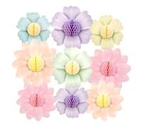 HMCEY 9 Pezzi Fiori Di Carta per Decorazioni Honeycomb,Ghirlanda Fiori Carta,Decorazioni da Appendere Festa,Ghirlanda Fan da Appendere,Ghirlande Party,Fioris di Cartas Compleanno per Natale,Comunione