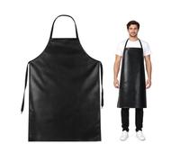 HMCEY Grembiule Impermeabile Lavapiatti, Grembiule da Macellaio Uomo Donna | Grembiule Cucina In Pelle Pu,Grembiule Barista Resistente All'Olio,Regolabile,Modello Allungato,per Fabbrica, Macello