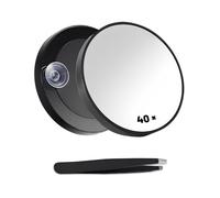 HMCEY Specchio Ingranditore Ventosa 40x,Specchio Portatile Con Ingrandimento,Specchietto Trucco Ingrandente da Viaggio,Specchietto Cosmetico per Bagno,Travel Makeup Mirror per Trucco Degli Occhi