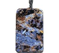 HMCOCOOFM Pietersite blu naturale Ciondolo Pietra pietersite Gioielli for donna Uomo 38x24x8mm Perline Argento Namibia Energia Goccia d'acqua Pietra preziosa AAAAA