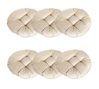 HMCUIQI Cuscini Sedie Cucina Rotondi Set da 6, Cuscino Sedie Esterno Rotondo, Ideale per Decorazione Tessuto Antiscivolo, per Sedile da Pavimento per Ufficio