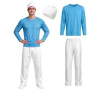 HMDKHI Costume da elfo blu appositamente progettato per feste in costume di | Tessuto morbido, ideale per la Giornata mondiale del libro e feste a tema, con percentuale di elasticità per una piena