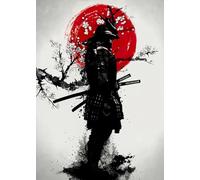 HMDKHI Empire Interactive - Poster giapponese Bushido, ninja Samurai, personaggi giapponesi e poster Fuji con cornice (JP-02, 1 pezzi, 30 x 40 cm)