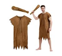 HMDKHI Flintstones - Costume da uomo delle caverne | Costume da uomo per Halloween, cosplay e riunioni di famiglia