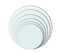 HMDVAPJCR Piano Del Tavolo Rotondo In Vetro Da 25 Pollici - Protezione Superficiale In Vetro Temperato Trasparente - Bordo Smussato Sicuro - Tavolino Da Caffè, Da Pranzo E Da Salotto(43CM(17IN))