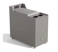 HMEEN Divano componibile componibile, consolle centrale, tavolino reclinabile con alimentazione integrata, console componibile con contenitore, divano con cassetti, portabicchieri - grigio