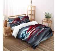 HMELTDIM Albero rosso illuminato dalla luna Set Copripiumino 3 Pezzi Con Stampa 3D Notte della natura Incluso Copripiumino Con 2 Federe in Microfibra Morbida E Leggera Super King(260x220cm)