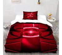 HMELTDIM Biohazard rosso Set Copripiumino 2 Pezzi Con Stampa 3D neon Biohazard Incluso Copripiumino Con 1 Federe in Microfibra Morbida E Leggera Single(135x200cm)
