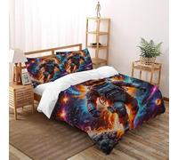 HMELTDIM Colourful Astronautaaaas Set Copripiumino 3 Pezzi Con Stampa 3D Avventura Cosmica Incluso Copripiumino Con 2 Federe in Microfibra Morbida E Leggera Double（200x200cm）