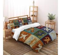 HMELTDIM Creature Alate Set Copripiumino 3 Pezzi Con Stampa 3D bestie mitiche Incluso Copripiumino Con 2 Federe in Microfibra Morbida E Leggera King（220x240cm）