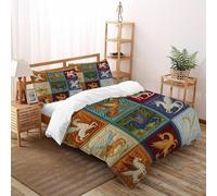 HMELTDIM Creature Alate Set Di Biancheria Da Letto 3 Pezzi Con Stampa 3D bestie mitiche Copripiumino Con 2 Federe in Microfibra Morbida E Leggera Double（200x200cm）