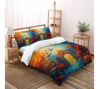 HMELTDIM Palazzo subacqueo Set Copripiumino 3 Pezzi Con Stampa 3D Oceano fantasia Incluso Copripiumino Con 2 Federe in Microfibra Morbida E Leggera Super King（260x220cm）