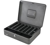 HMF 108-09 Cassetta Portavalori con Vassoio Della Moneta Euro-Rimovibile 30 x 24 x 9 cm, argento