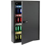 HMF 13664-02 Armadietto portachiavi con codice numerico, cassetta portachiavi grande | 64 ganci | 45 x 30 x 8 cm | Nero