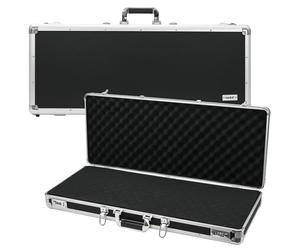 HMF 14444-02 - Valigetta in alluminio per fucili con schiuma a griglia, 82 x 36 x 12 cm, colore: Nero